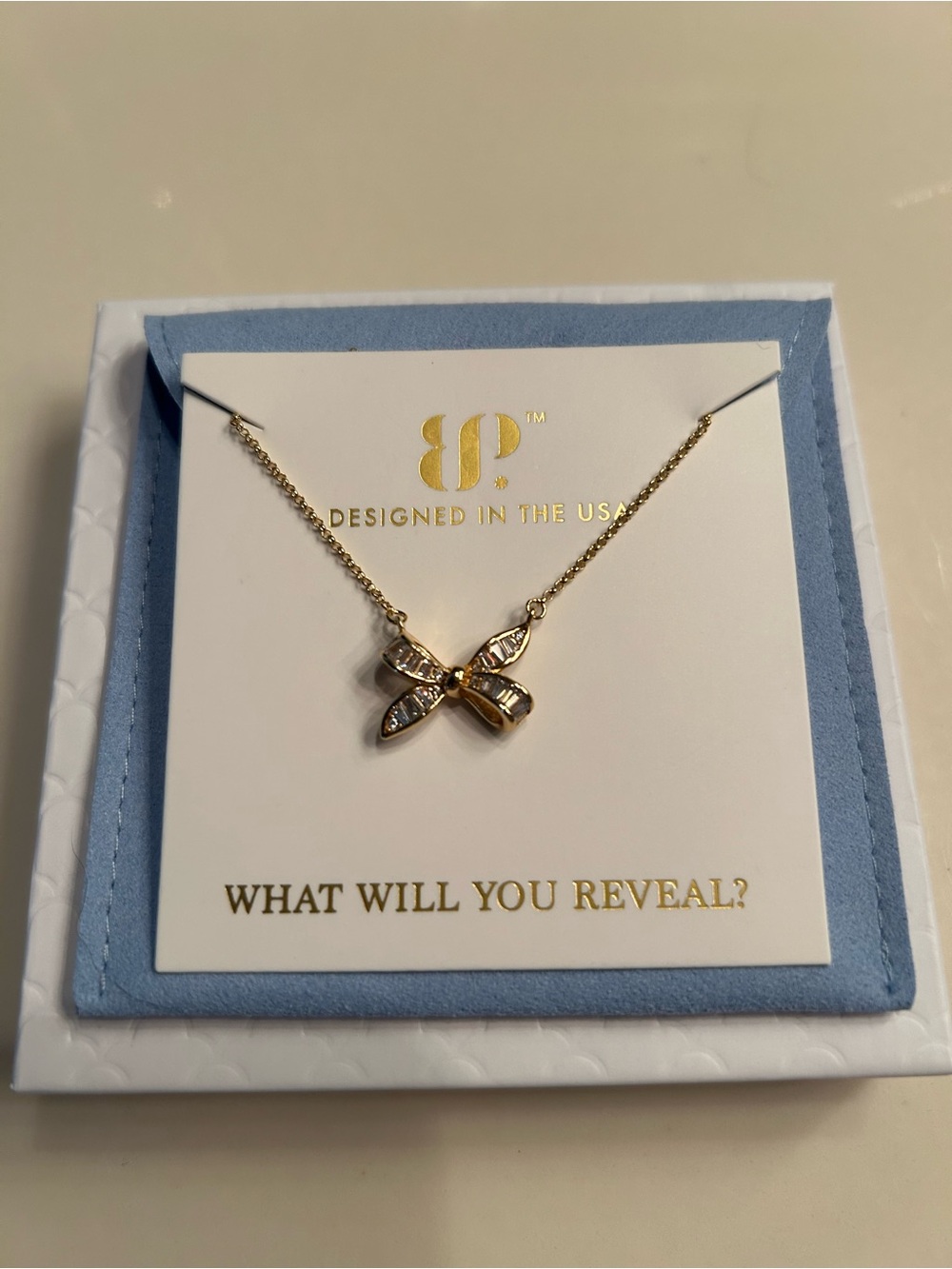 NWT Bomb Party “The Bow Necklace” on Gold Plating.